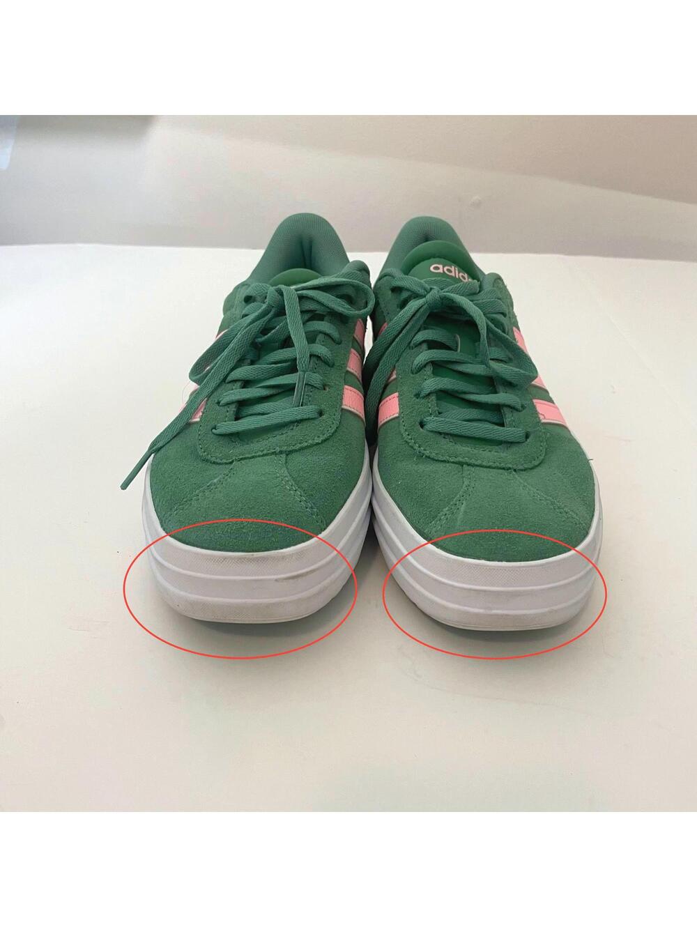 Adidas VL Court Bold Women's Platform Sneakers - Green/Pink - Size 8 - Picture 3 of 8